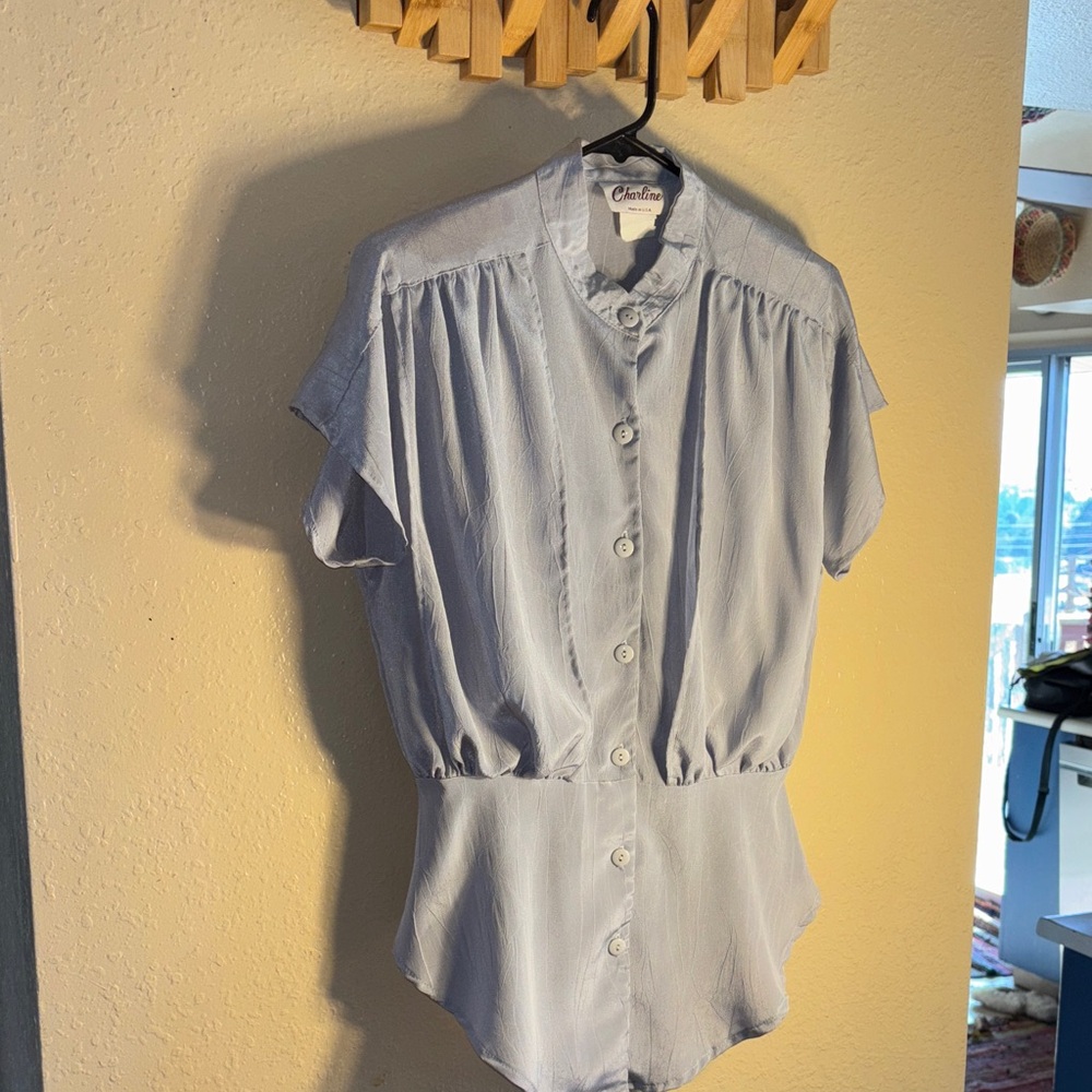 VINTAGE Charline USA 70s/80s Charline short-sleeve blouse with a button-up front